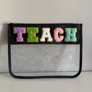 Clear Teacher Pouch with Colorful 'TEACH' Letters